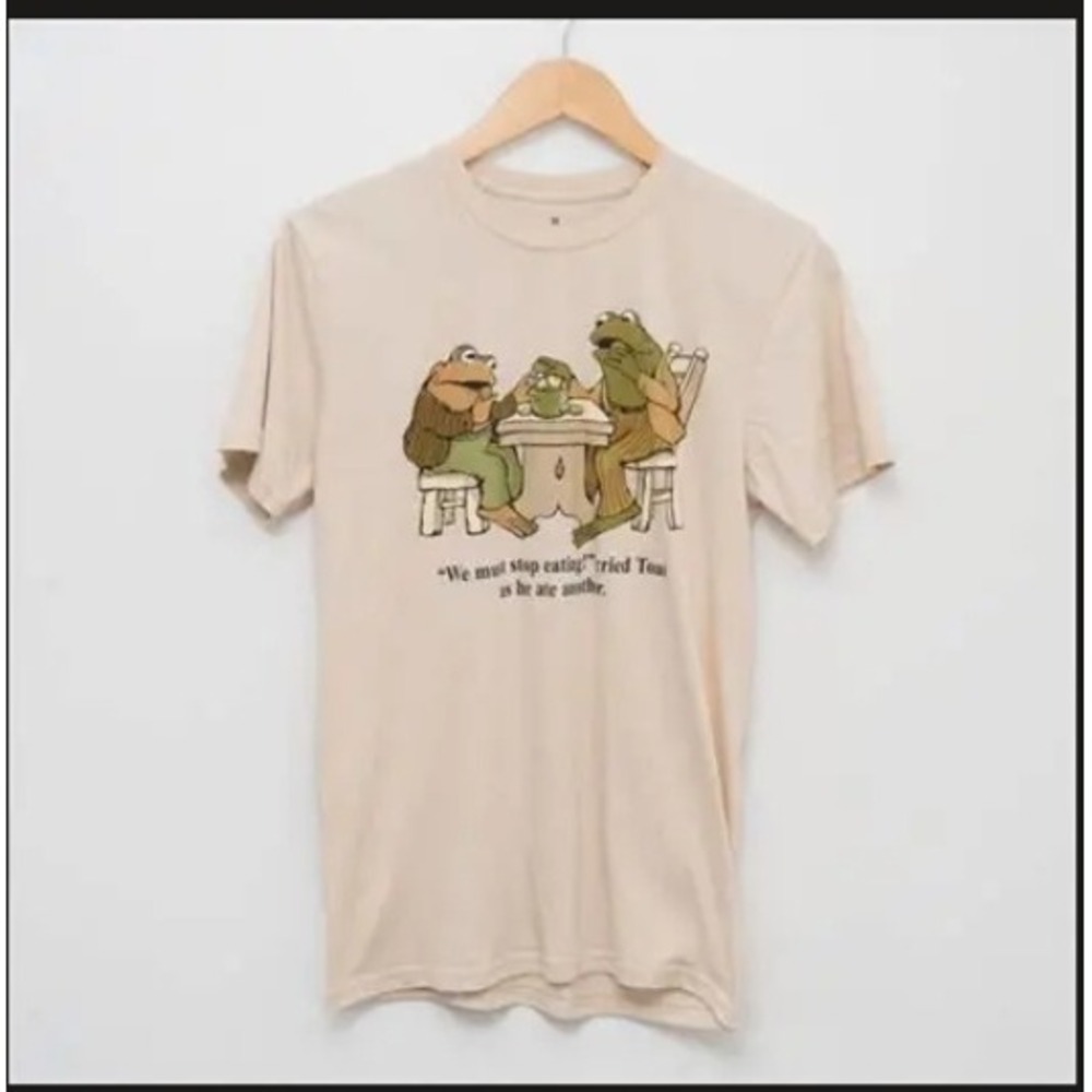 Frog and Toad Together Graphic T-Shirt Mens Medium Cream